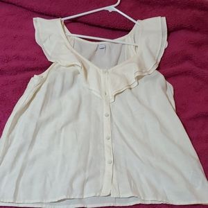Brand new womens flutter sleeve button up tank top